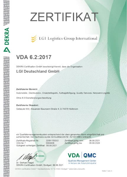 VDA-Zertifikat LGI
