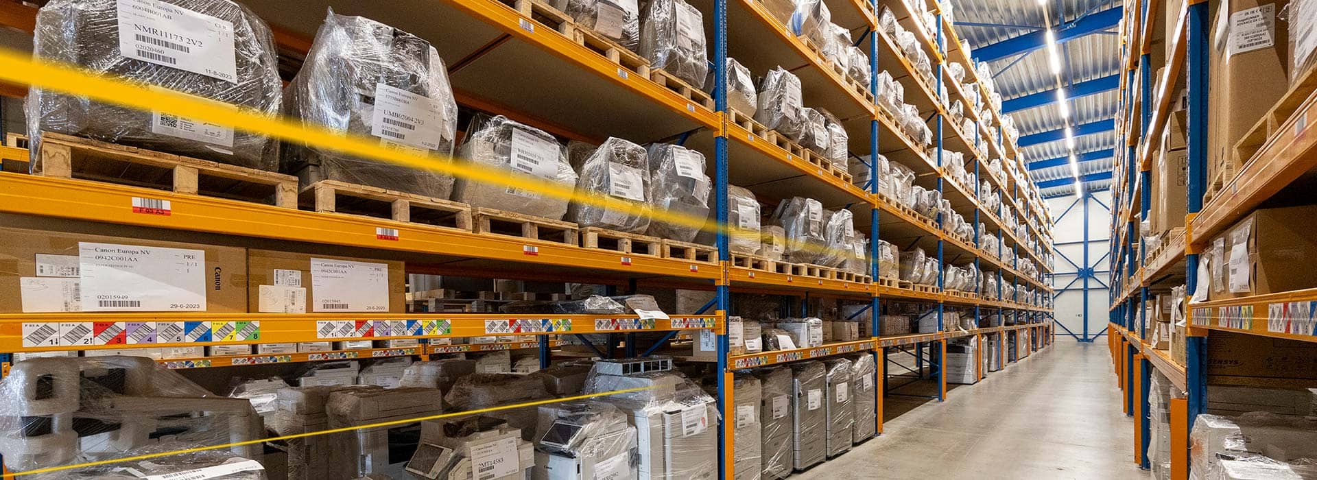 Packaged technical equipment in LGI-warehouse